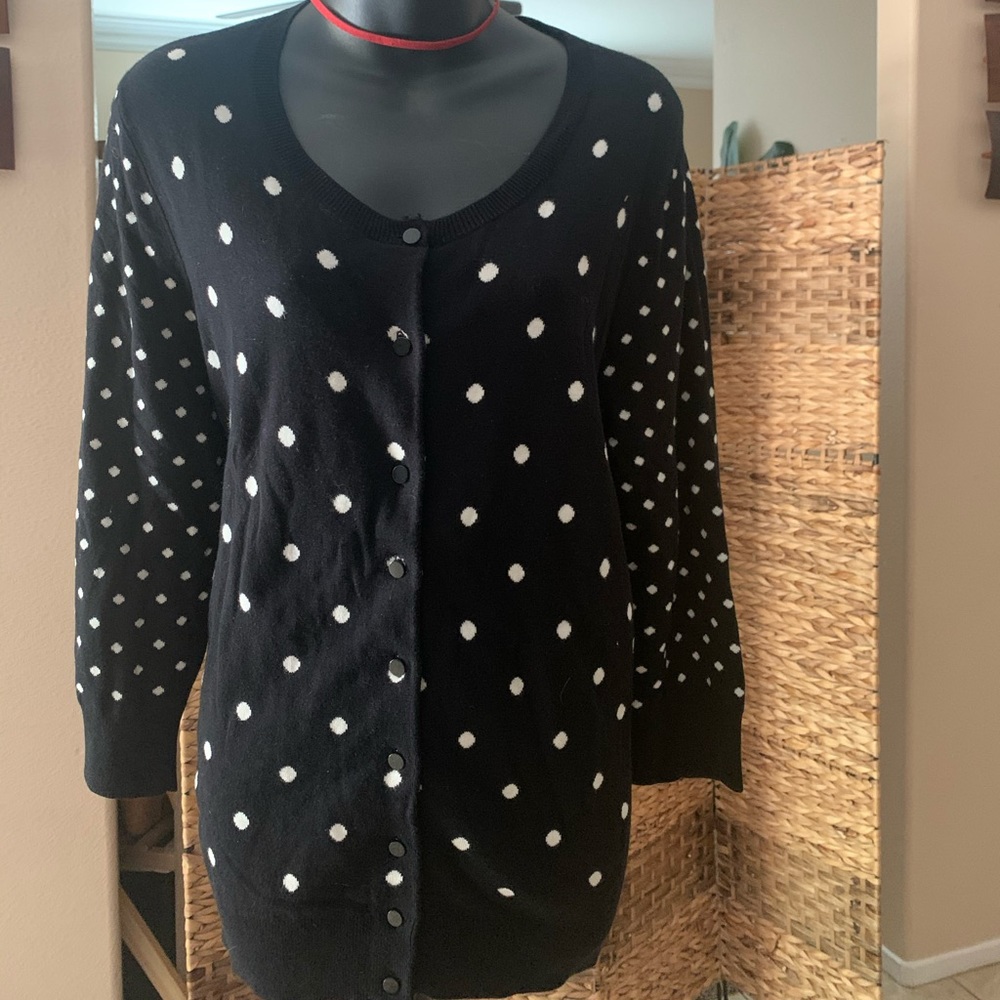 Polka dots 3/4 sleeve cardigan